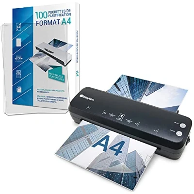 Afbeelding van Lamineerapparaat A4 A5 A6 A7 Pro snel warm en koud tot 2 x 125 micron pak met 100 hoezen