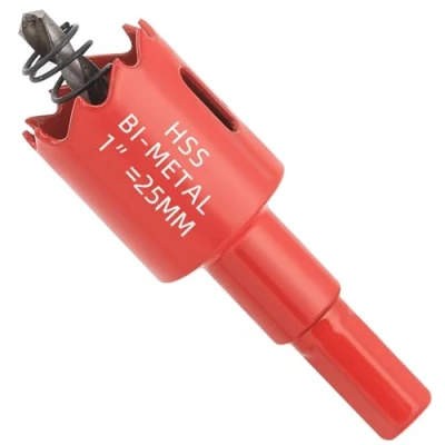 Afbeelding van GARHWAL HSS M42 Bi metalen gatenzaag, 25 mm, met adapter en centreerboor, ideaal voor hout, kunststof, gipsplaten, multiplex metalen, zaagdiepte tot mm