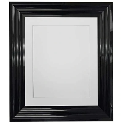 Afbeelding van FRAMES BY POST Firenza hoogglans zwarte fotolijst kunststof glas met witte bevestiging 40x50 cm afbeeldingsformaat 46 &quot;x32