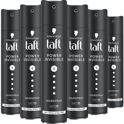 Afbeelding van Schwarzkopf Taft Power Invisible haarspray voordeelverpakking 6 x 250 ml