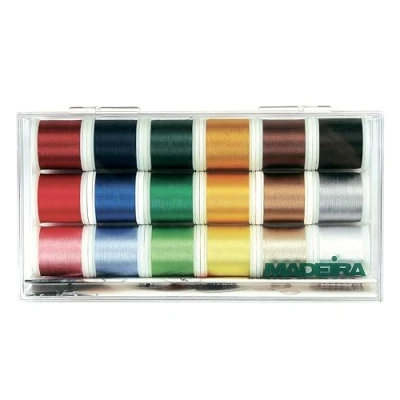 Afbeelding van Madeira Rayongaren Hand en machinaal naaien, voor naaien borduren, quilten geschikt alle 100% viscose stoffen 18 x 200 m, diverse kleuren
