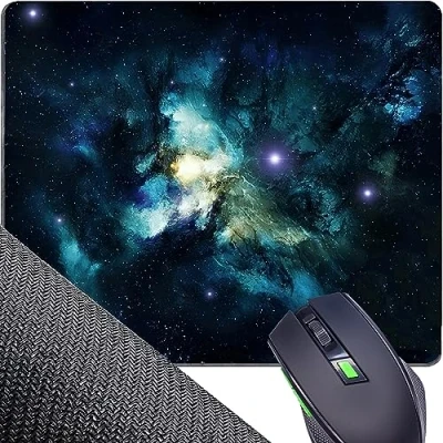 Afbeelding van Retoo Muismat gaming groot, 250 x 200 mm, antislip, bureauonderlegger, kleine afmetingen, verbetert precisie en snelheid, speciaal oppervlak, muismat, zwart