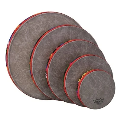 Afbeelding van Remo KD 0500 01 Frame drum Kids Percussion, frametrommelset, Fabric Rain Forest, (6 inch), (10 (12 (14 handtrommel voor circle