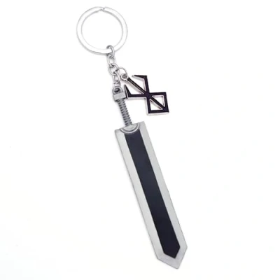Afbeelding van CuNto Game Berserk goeds zwaard sleutelhanger legende krijger zwart zink legering hanger wapens auto mannen anime accessoires, zwart, L