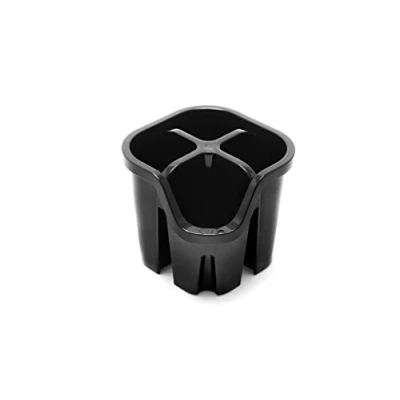 Afbeelding van Addis 517939 bestekmand met 4 vakken, zwart, plastic, 14 x 13 cm