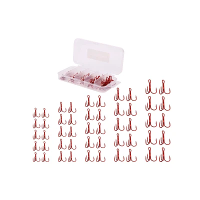 Afbeelding van Fish4All Red Treble Hook Box (50 Stuks!) Dreggen