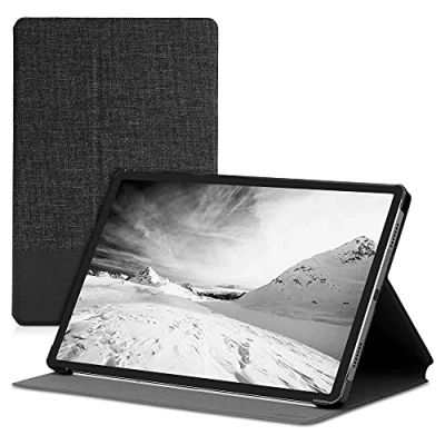 Afbeelding van kwmobile hoes geschikt voor Lenovo Tab P11 Pro Slanke tablethoes met standaard Tablet cover in antraciet / zwart