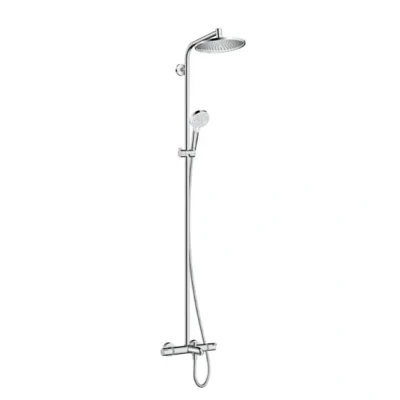 Afbeelding van Hansgrohe crometta s badcombinatie 240mm hoofddouche 350mm arm 1jet handdouche thermostaat schuifstuk slang chroom 27320000