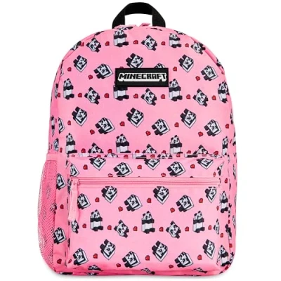 Afbeelding van Minecraft Schooltas Jongens en Meisjes, Kinderrugzak (Roze)