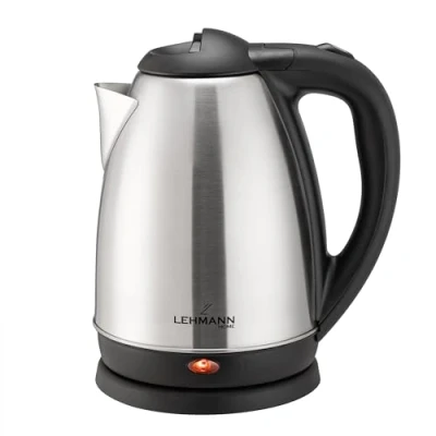 Afbeelding van Lehmann LHOEK 2220D Waterkoker, roestvrij staal, 1,8 l, krachtige elektrische waterkoker 2200 W, voor babyvoeding, thee, koffie, automatische uitschakeling en oververhittingsbeveiliging, BPA vrij,