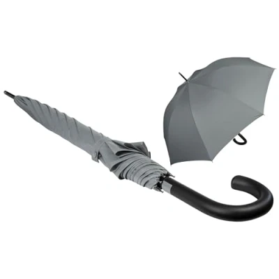 Afbeelding van iX brella First Class XL Glasvezel, automatische paraplu, 110 cm, overslagbaar, grijs, paraplu automatisch