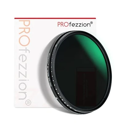 Afbeelding van PROfezzion Variabele ND filter 49 mm neutrale dichtheid instelbaar op 11 niveaus ND2 ND4 ND8 van ND16 tot ND2000 voor Canon EF 50 f/1.8 STM, 15 45 f/3.5 6.3, Sony E 35 OSS,