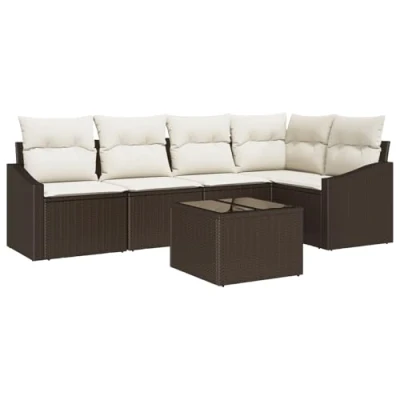 Afbeelding van vidaXL 5 Delige Tuin Dining Set met Kussens Grijs Poly Rattan