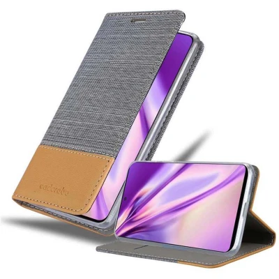 Afbeelding van Cadorabo Hoesje geschikt voor Samsung Galaxy A51 4G / M40s in LICHTGRIJS BRUIN Beschermhoes met magnetische sluiting, standfunctie en kaartvakje Book Case Cover Etui