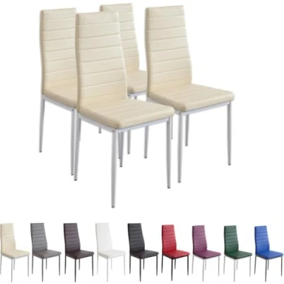 Afbeelding van Albatros eetkamerstoelen MILANO, set van 4, beige