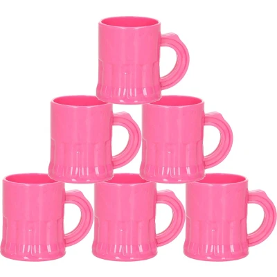 Afbeelding van 20x Roze kunststof shotglaasjes 2,5 cl Shotglazen
