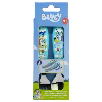 Afbeelding van Bluey kinderbestekset, 2 delig, van roestvrij staal, bestaande uit vork en lepel