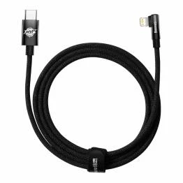 Afbeelding van Baseus MVP stevig USB C naar Lightning kabel met hoek 2m Zwart