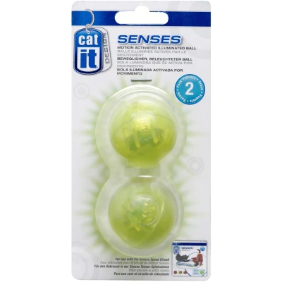 Afbeelding van Catit Senses Lichtgevende Bal Kattenspeelgoed Groen 2 stuks