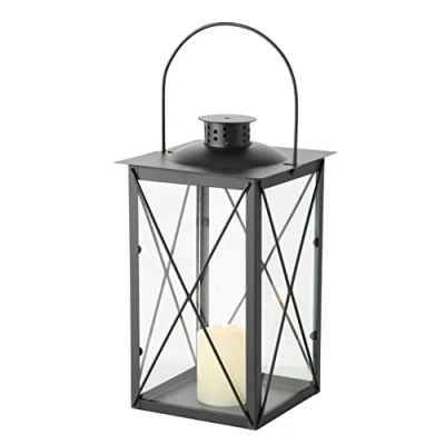 Afbeelding van Boltze Lantaarn Farol (decoratie voor binnen/buiten, materiaal ijzer zwart, afmetingen 17x17x30 cm) 3548800