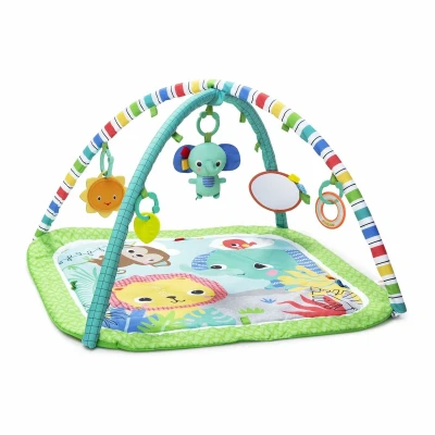 Afbeelding van Bright Starts Wild Wiggles Baby Activity Gym &amp; Play Mat met Taggies, Pasgeboren en hoger Groen, 18,5x29,1x29,1 Inch
