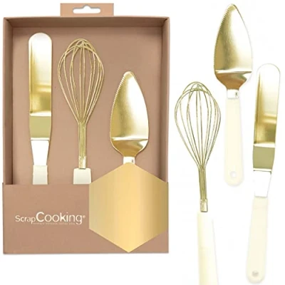 Afbeelding van ScrapCooking Gouden Spatel/Garde/Taartschep Set/3