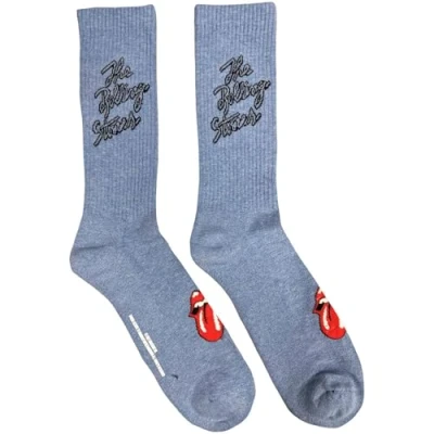Afbeelding van The Rolling Stones Script Logo Sokken EU 40 45 Blauw