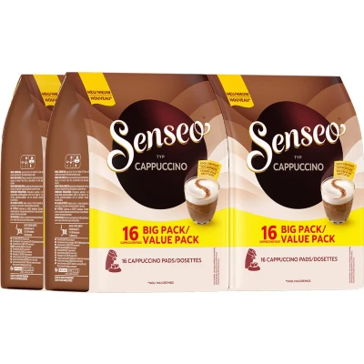 Afbeelding van Senseo Cappuccino Koffiepads Intensiteit 2/9 Voordeelverpakking 4 x 16 pads