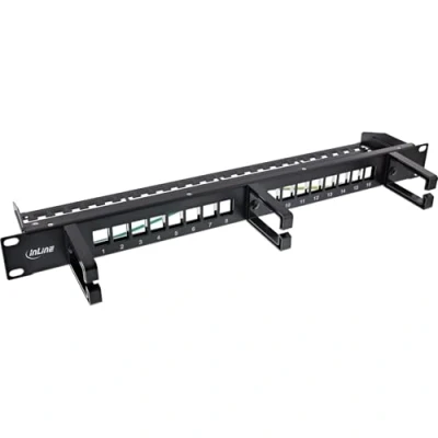 Afbeelding van InLine 16 weg patchpaneel, Server accessoires, Zwart