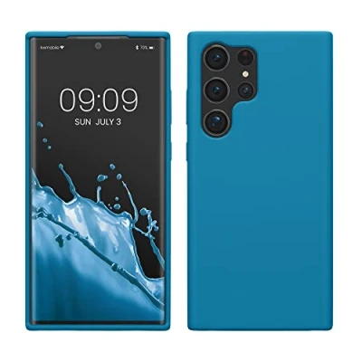 Afbeelding van kwmobile telefoonhoesje compatibel met Samsung Galaxy S23 Ultra hoesje Zachte case voor smartphone Back cover in Caribisch blauw