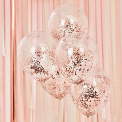Afbeelding van Confetti ballonnen rosé Mix It Up (5st) Ginger Ray