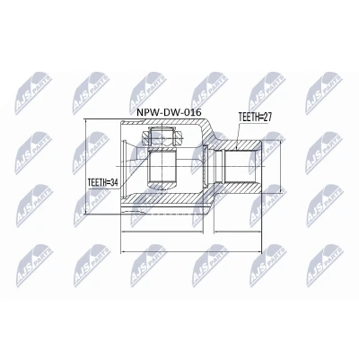 Afbeelding van Homokineet reparatie set, aandrijfas NTY NPW DW 016