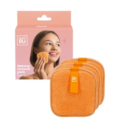 Afbeelding van ilu Reusable Makeup Remover Pads Orange 3pcs