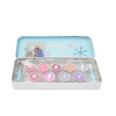 Afbeelding van Lip Smacker Frozen &amp; Face Color Tin, Kleurrijke Veilige Lippen Gezicht Make up Cadeauset inclusief Lipgloss Glanscrèmes voor Prinsessenlook van je Kinderen, Applicators Inbegrepen