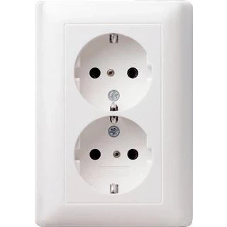 Afbeelding van Gira Standaard 55 wandcontactdoos randaarde 2 voudig 16A 250V zuiver