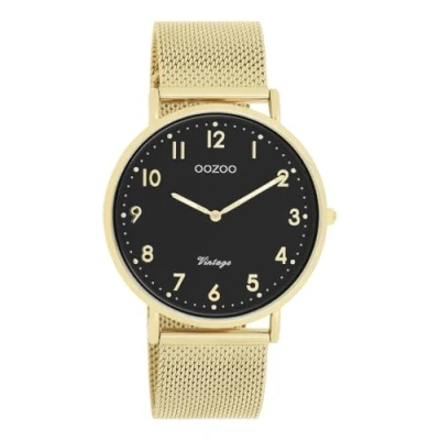 Afbeelding van goudkleurige OOZOO horloge met metalen mesh armband C20344