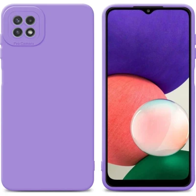 Afbeelding van Cadorabo Hoesje geschikt voor Samsung Galaxy A22 5G in FLUID LICHT PAARS Beschermhoes TPU silicone Cover Case