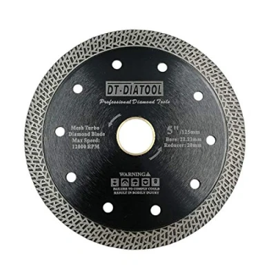 Afbeelding van DT DIATOOL Diamantzaagblad van 125 mm met gaas Turbo voor porseleinen tegels, marmer, keramisch graniet