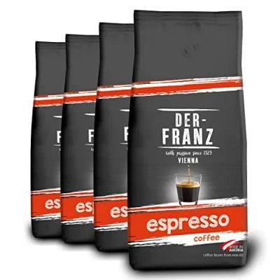Afbeelding van Der Franz Espressokoffie, intensiteit 5/5, Arabica en Robusta, hele boon, 4 x 1000 g
