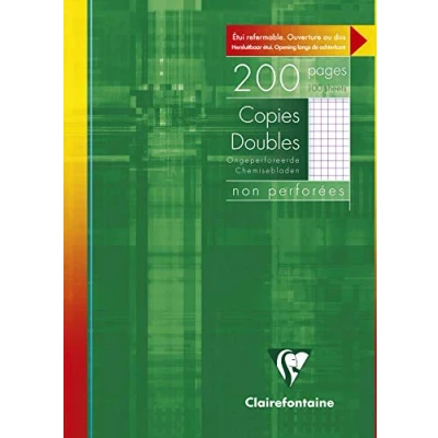 Afbeelding van Etui met dubbele bladen A4 100 niet geperforeerde geruit 5x5mm