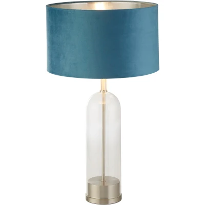 Afbeelding van Searchlight Unieke tafellamp Oxford met blauwe kap EU81713TE