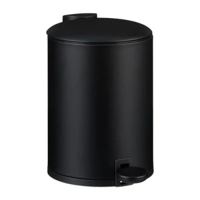 Afbeelding van badkamer prullenbak 3 l softclose toilet wc mat zwart