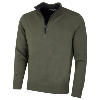 Afbeelding van Calvin Klein Heren Chunky Cotton 1/2 Zip Sweater Khaki XXXXL