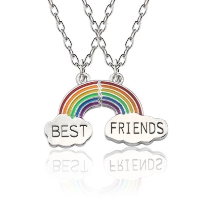 Afbeelding van Kasey Vriendschapsketting Vriendschap Cadeau Voor 2 BFF Ketting Best Friends Regenboog