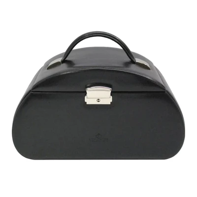 Afbeelding van WINDROSE Sieradendoos Merino Jewelry Box Round 2 Black Zwart