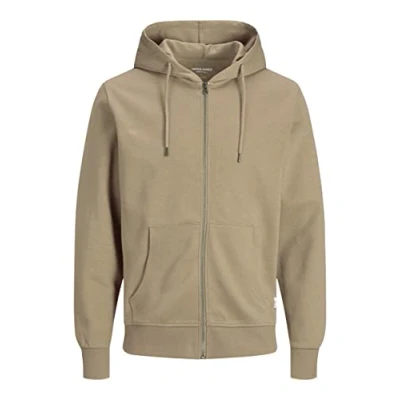 Afbeelding van JACK &amp; JONES Heren JJEBASIC Sweat Zip Hood, Crockery/REG, 3XL, 3XL