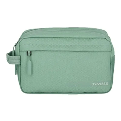 Afbeelding van Travelite Cosmetische tas voor handbagage, kick off kofferserie, praktische toilettas vakantie en sport, groen (opzet), 26 cm, Make uptas