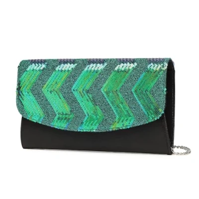 Afbeelding van Miss Lulu Mini Crossbody Tas Voor Vrouwen Clutch Chain Schoudertas Avond Party Shining Pailletten, Groen zilveren ketting, M