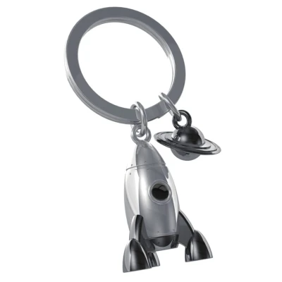 Afbeelding van Metalmorphose Sleutelhanger On the road Raket Space Rocket Nikkel Zwart