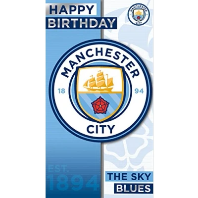 Afbeelding van MAN CITY MC004 Gestanste kaart Crest verjaardagskaart